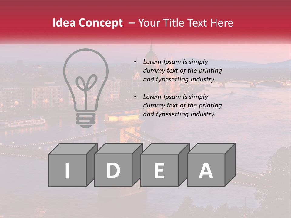 A Bridge Over A River With A City In The Background PowerPoint Template