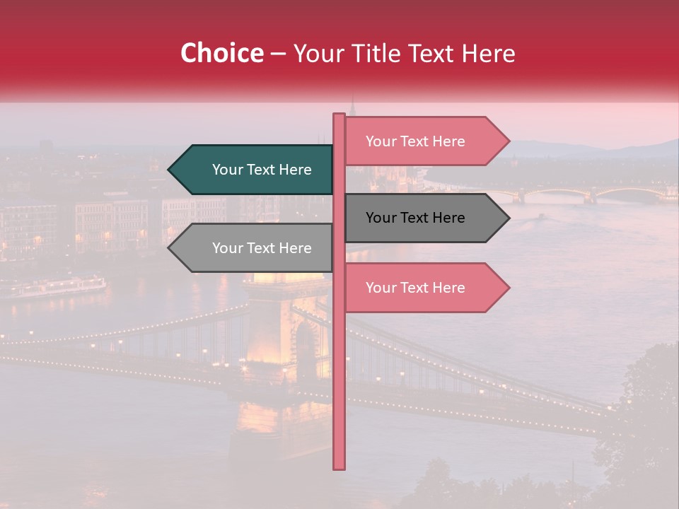 A Bridge Over A River With A City In The Background PowerPoint Template