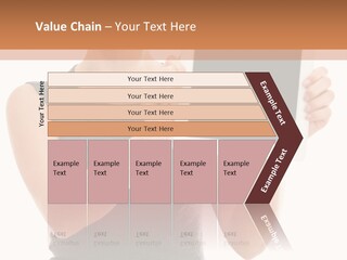 A Woman Holding A Tablet Computer With A Blank Screen PowerPoint Template