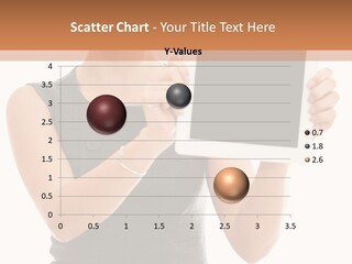 A Woman Holding A Tablet Computer With A Blank Screen PowerPoint Template