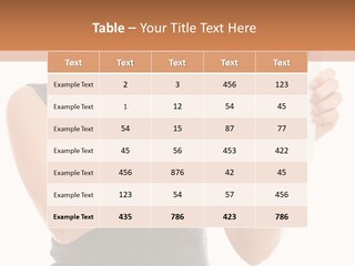 A Woman Holding A Tablet Computer With A Blank Screen PowerPoint Template