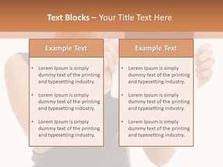 A Woman Holding A Tablet Computer With A Blank Screen PowerPoint Template