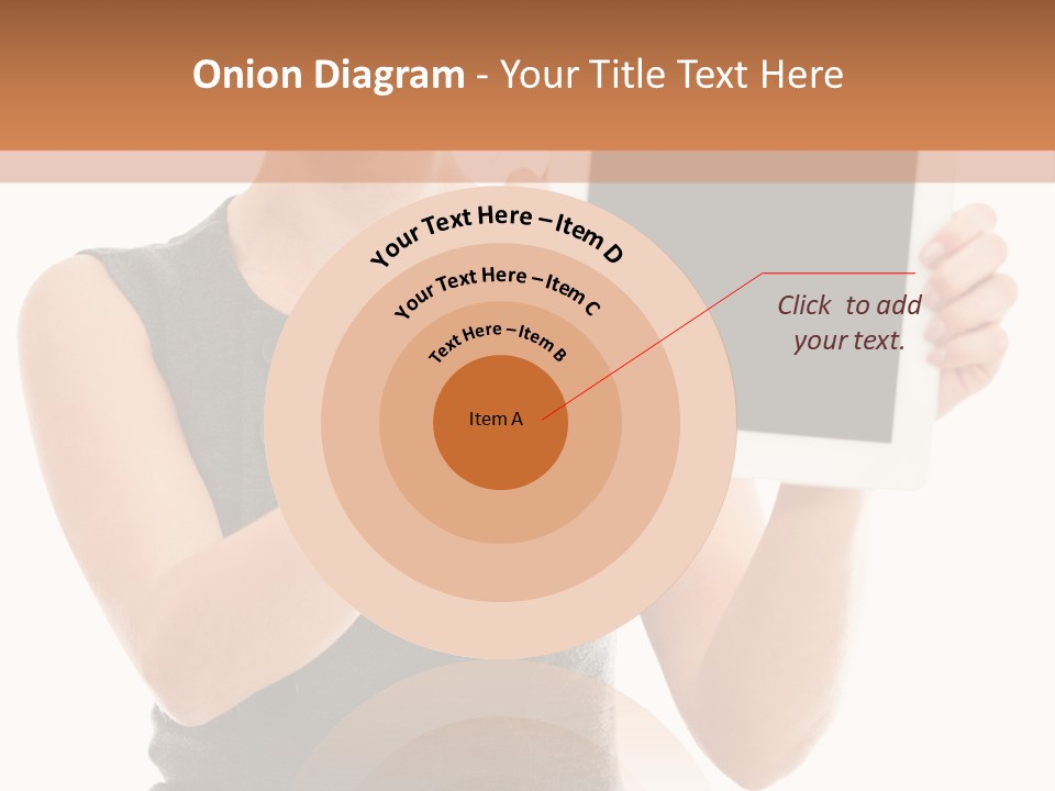 A Woman Holding A Tablet Computer With A Blank Screen PowerPoint Template