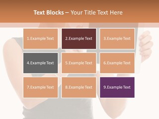 A Woman Holding A Tablet Computer With A Blank Screen PowerPoint Template