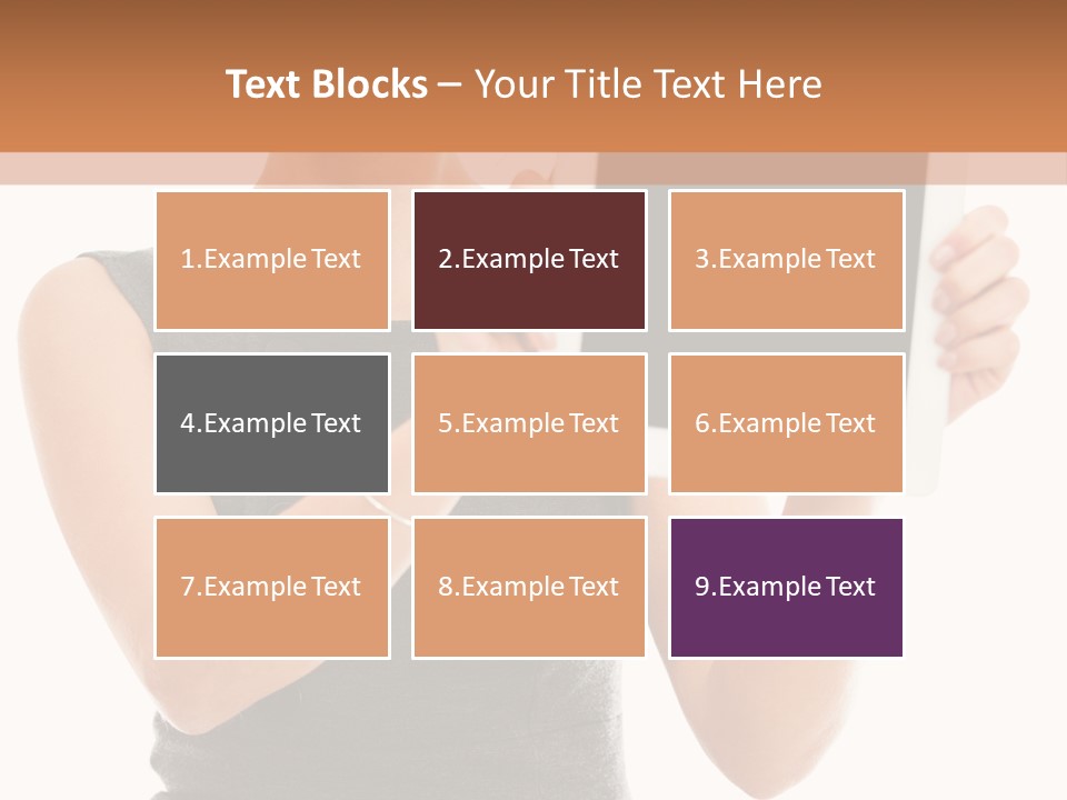 A Woman Holding A Tablet Computer With A Blank Screen PowerPoint Template