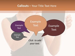 A Woman Holding A Tablet Computer With A Blank Screen PowerPoint Template