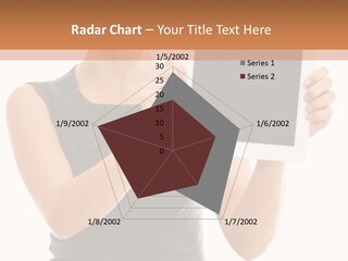 A Woman Holding A Tablet Computer With A Blank Screen PowerPoint Template
