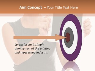 A Woman Holding A Tablet Computer With A Blank Screen PowerPoint Template