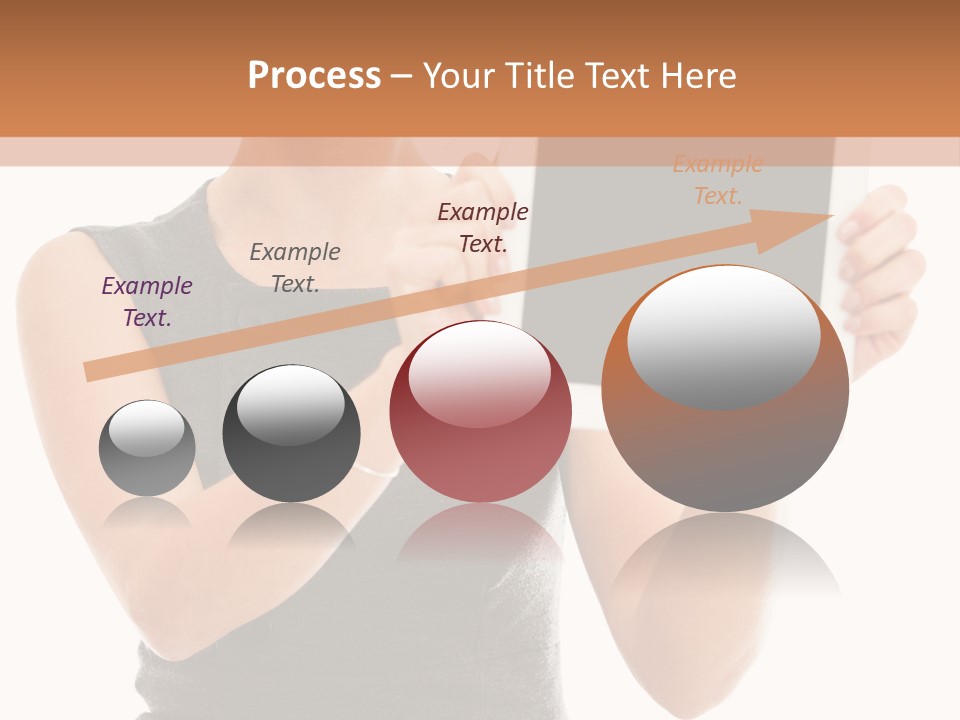 A Woman Holding A Tablet Computer With A Blank Screen PowerPoint Template