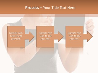 A Woman Holding A Tablet Computer With A Blank Screen PowerPoint Template