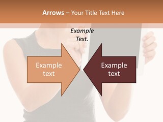 A Woman Holding A Tablet Computer With A Blank Screen PowerPoint Template