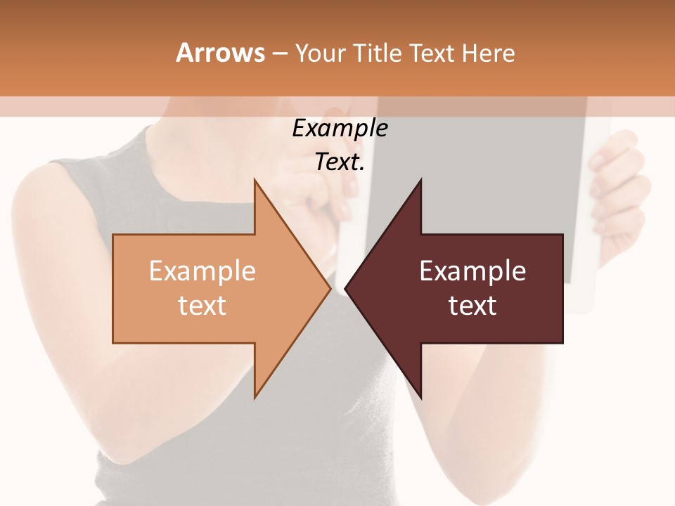 A Woman Holding A Tablet Computer With A Blank Screen PowerPoint Template