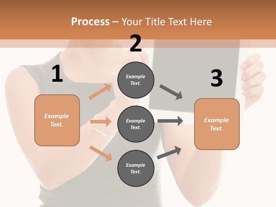 A Woman Holding A Tablet Computer With A Blank Screen PowerPoint Template