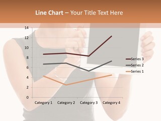 A Woman Holding A Tablet Computer With A Blank Screen PowerPoint Template