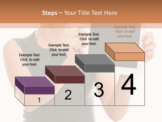 A Woman Holding A Tablet Computer With A Blank Screen PowerPoint Template