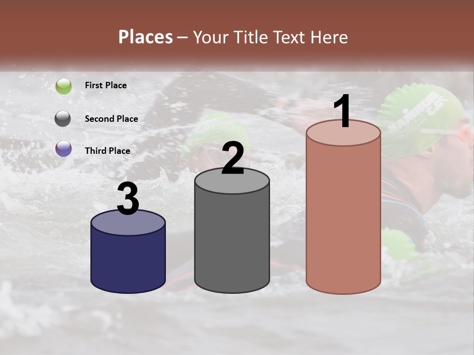 A Couple Of Men Swimming In A Body Of Water PowerPoint Template