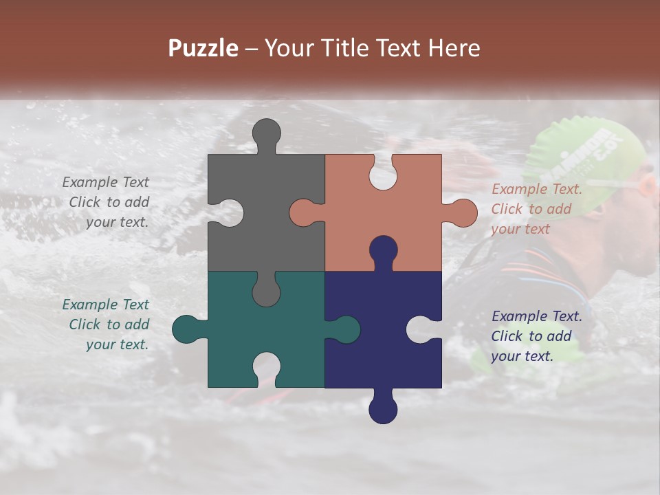 A Couple Of Men Swimming In A Body Of Water PowerPoint Template