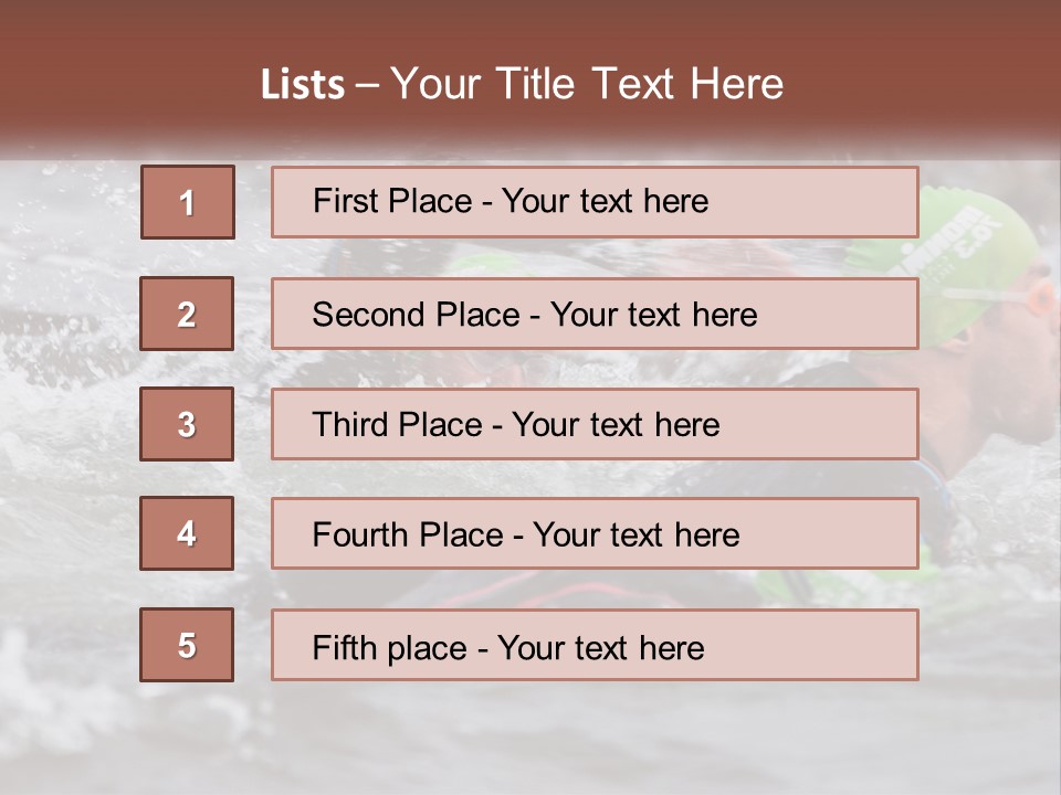 A Couple Of Men Swimming In A Body Of Water PowerPoint Template