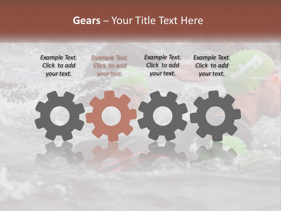 A Couple Of Men Swimming In A Body Of Water PowerPoint Template