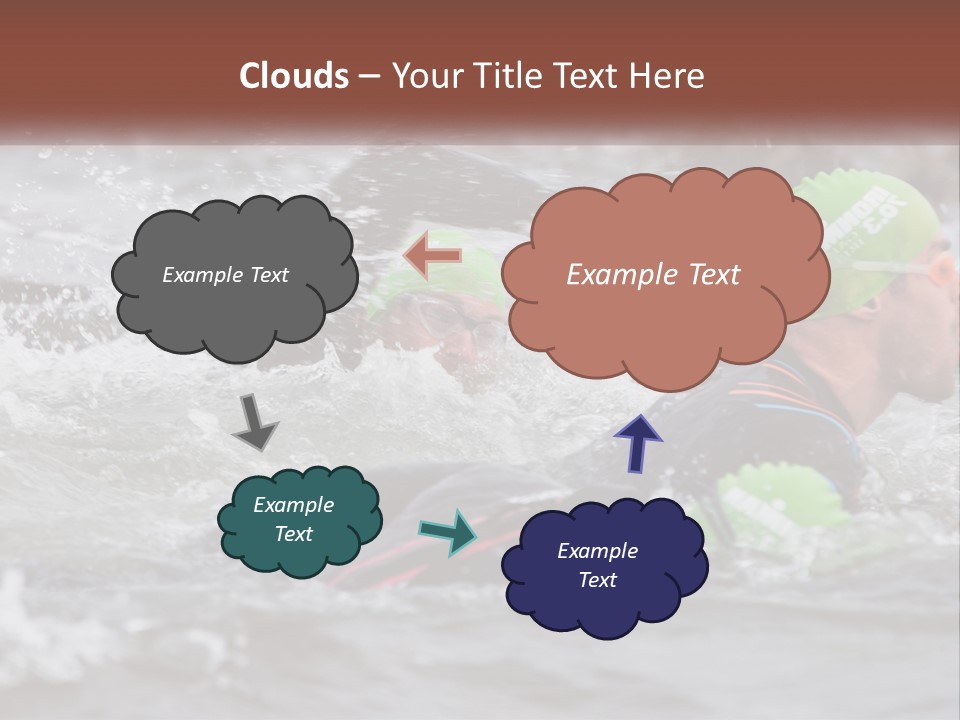 A Couple Of Men Swimming In A Body Of Water PowerPoint Template