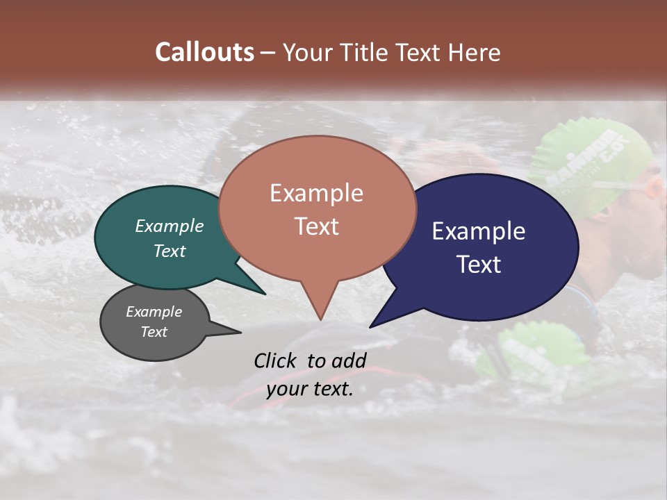 A Couple Of Men Swimming In A Body Of Water PowerPoint Template