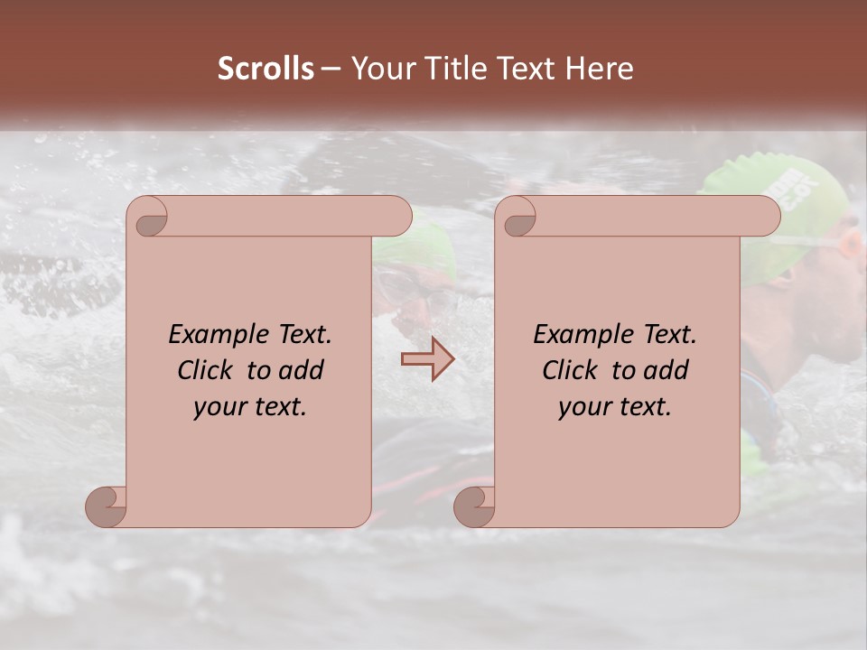 A Couple Of Men Swimming In A Body Of Water PowerPoint Template