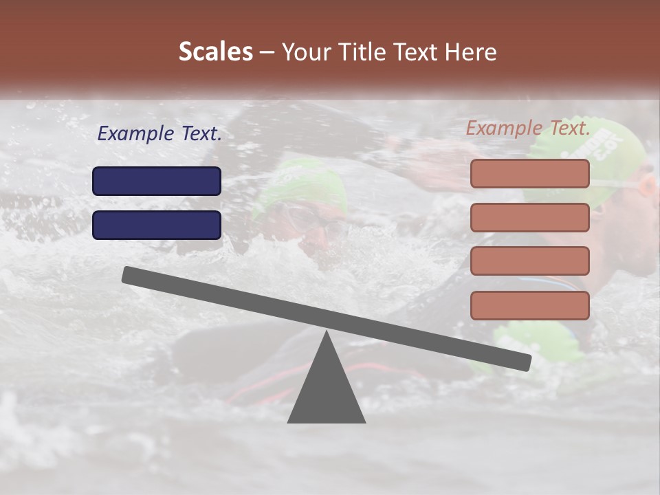 A Couple Of Men Swimming In A Body Of Water PowerPoint Template