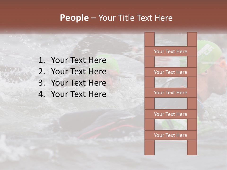 A Couple Of Men Swimming In A Body Of Water PowerPoint Template