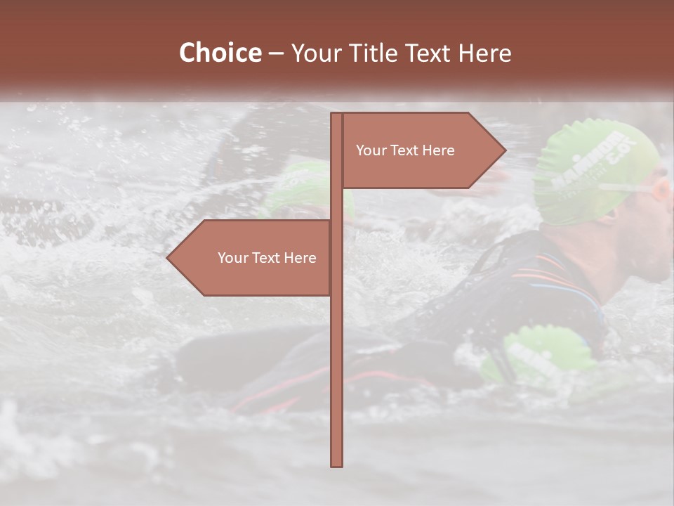 A Couple Of Men Swimming In A Body Of Water PowerPoint Template