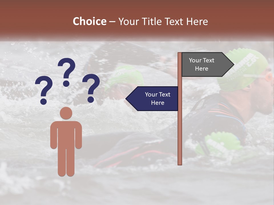 A Couple Of Men Swimming In A Body Of Water PowerPoint Template