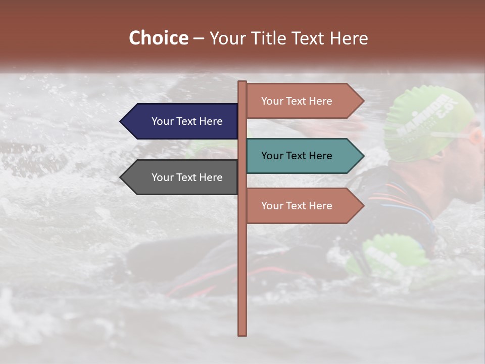 A Couple Of Men Swimming In A Body Of Water PowerPoint Template