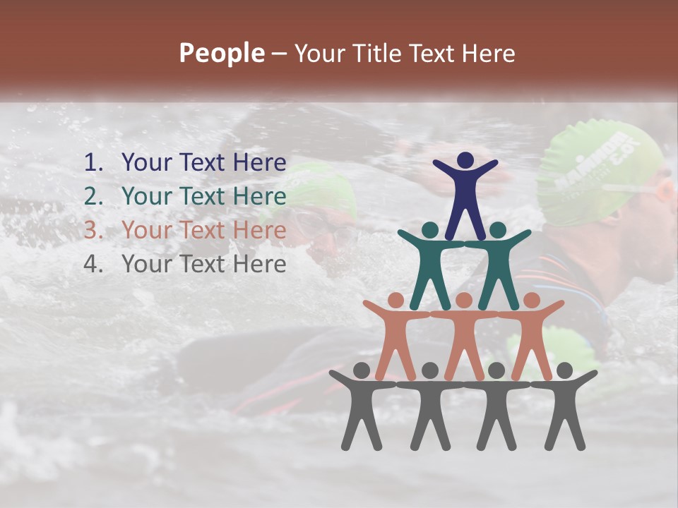 A Couple Of Men Swimming In A Body Of Water PowerPoint Template