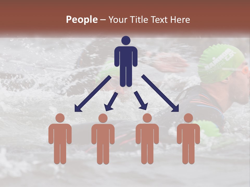 A Couple Of Men Swimming In A Body Of Water PowerPoint Template