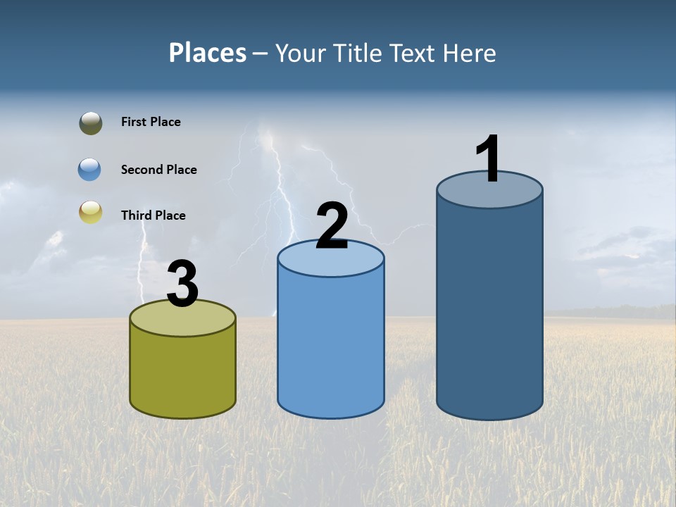 A Large Field With A Lightning Bolt In The Sky PowerPoint Template