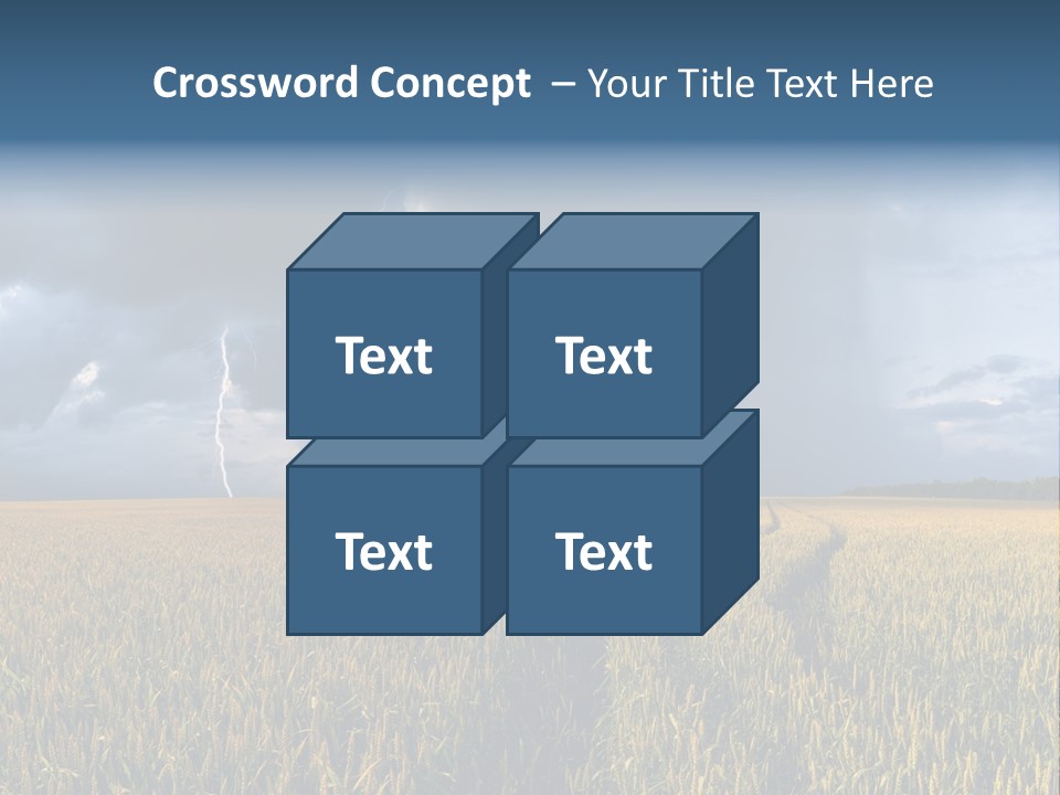 A Large Field With A Lightning Bolt In The Sky PowerPoint Template