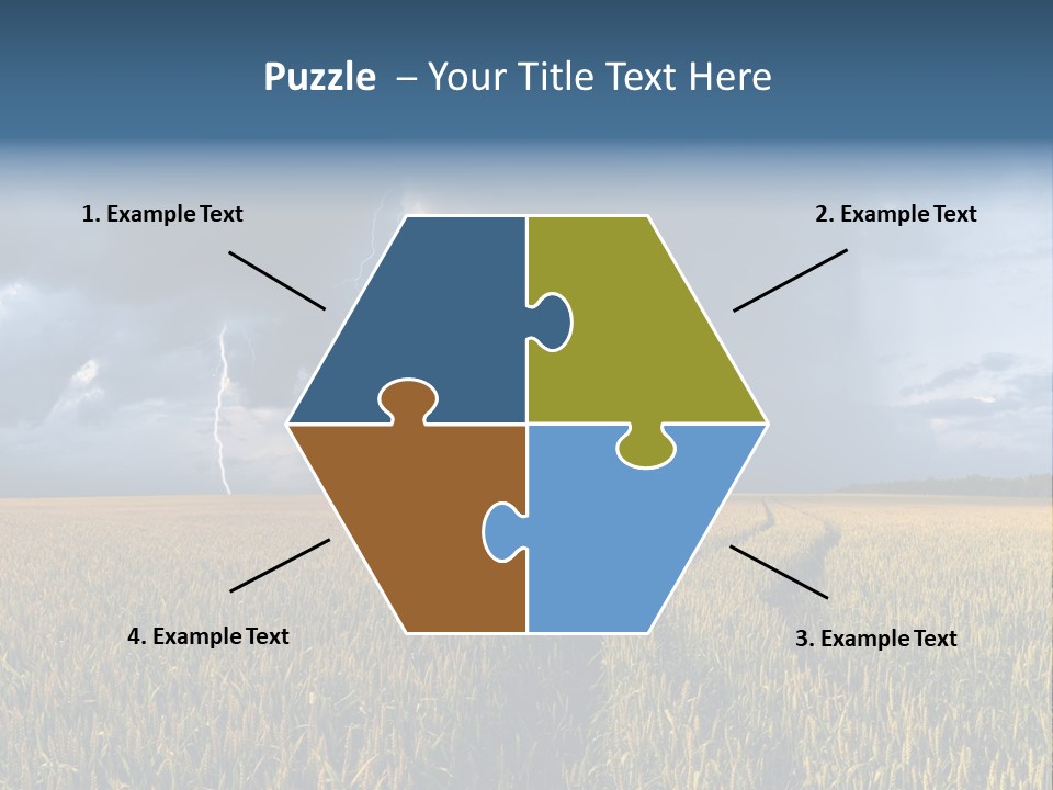 A Large Field With A Lightning Bolt In The Sky PowerPoint Template