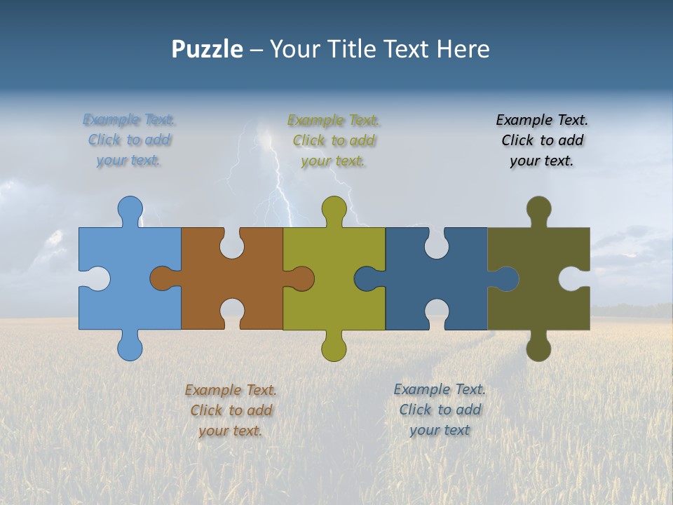 A Large Field With A Lightning Bolt In The Sky PowerPoint Template