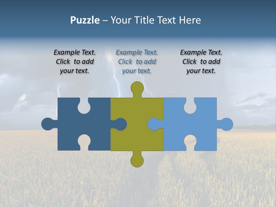 A Large Field With A Lightning Bolt In The Sky PowerPoint Template