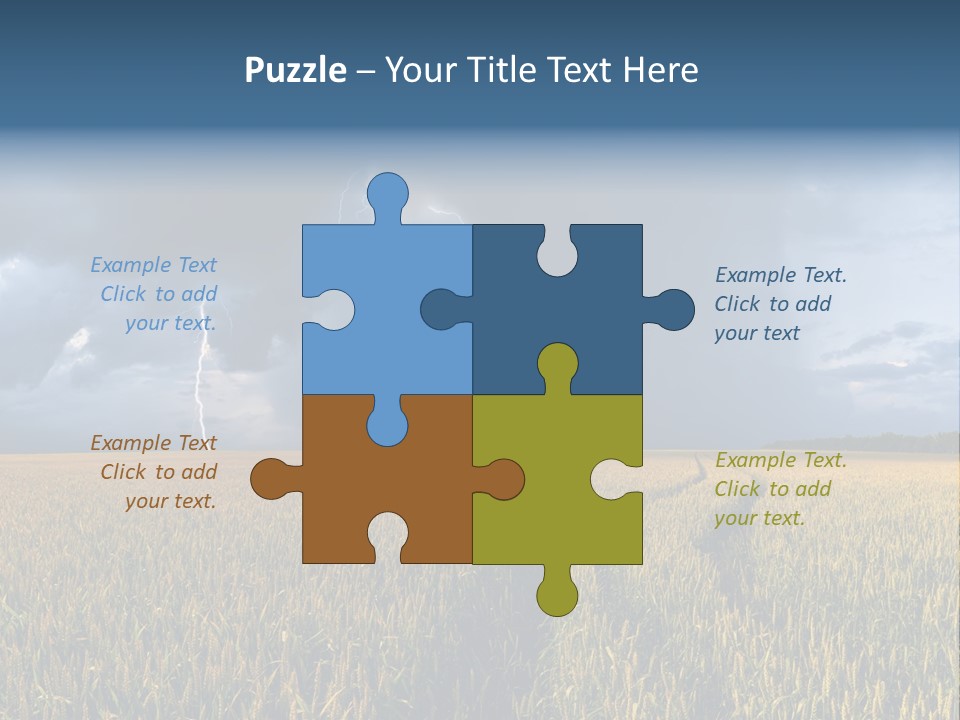 A Large Field With A Lightning Bolt In The Sky PowerPoint Template