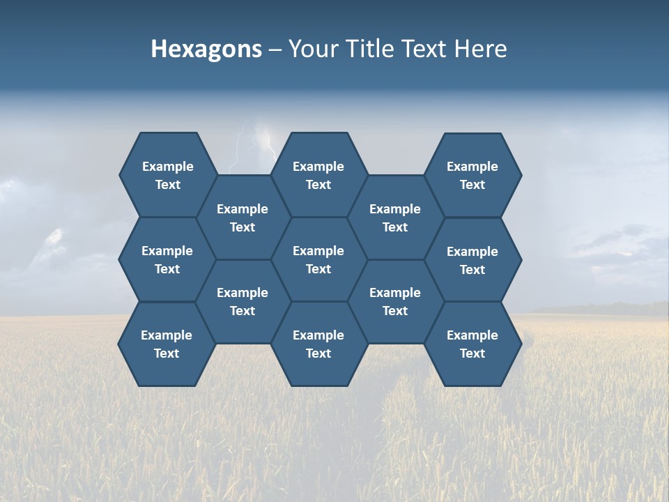 A Large Field With A Lightning Bolt In The Sky PowerPoint Template