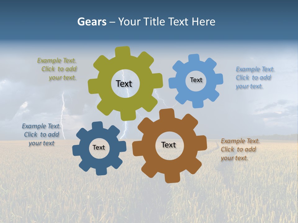 A Large Field With A Lightning Bolt In The Sky PowerPoint Template