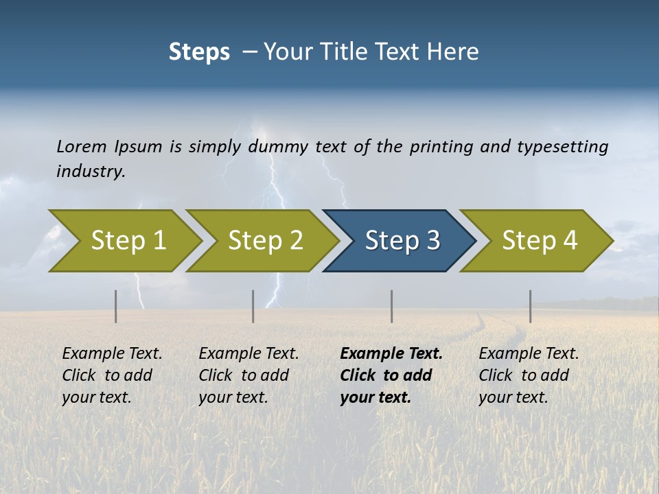 A Large Field With A Lightning Bolt In The Sky PowerPoint Template