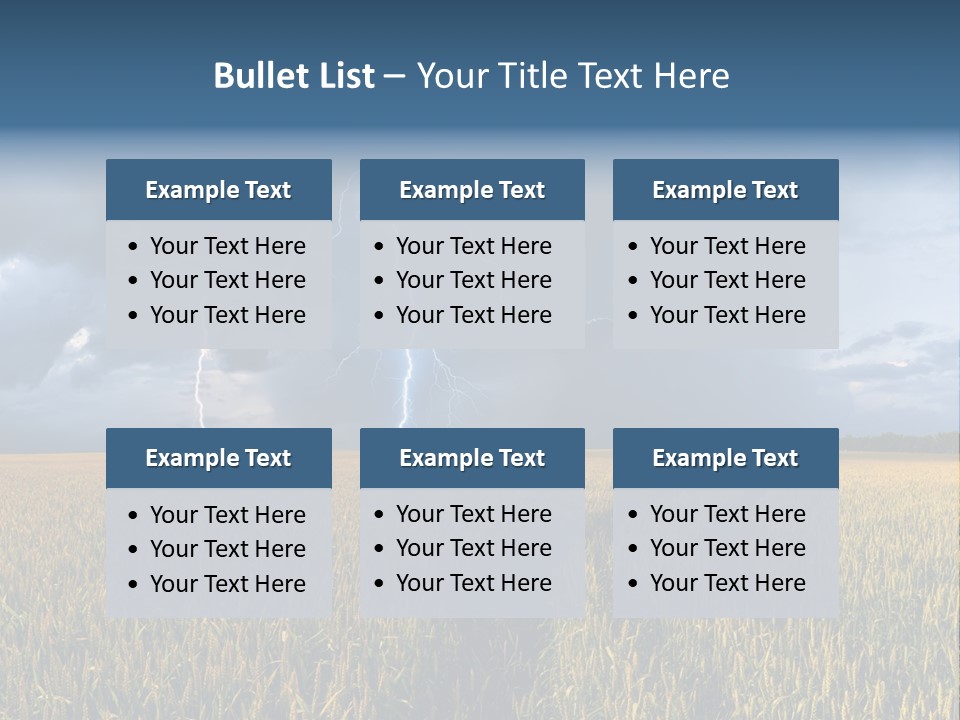 A Large Field With A Lightning Bolt In The Sky PowerPoint Template
