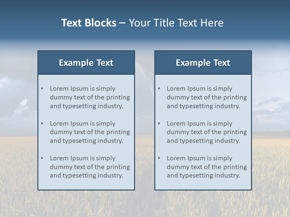 A Large Field With A Lightning Bolt In The Sky PowerPoint Template