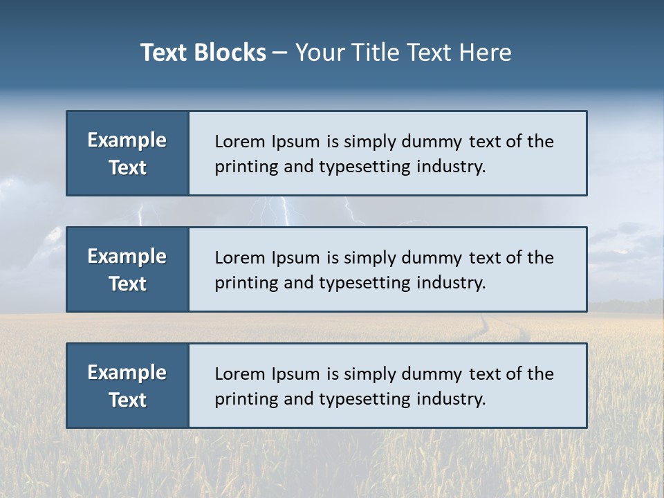 A Large Field With A Lightning Bolt In The Sky PowerPoint Template