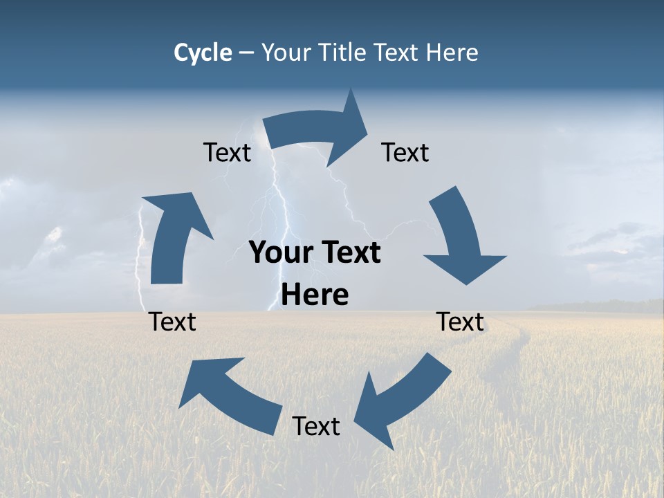 A Large Field With A Lightning Bolt In The Sky PowerPoint Template