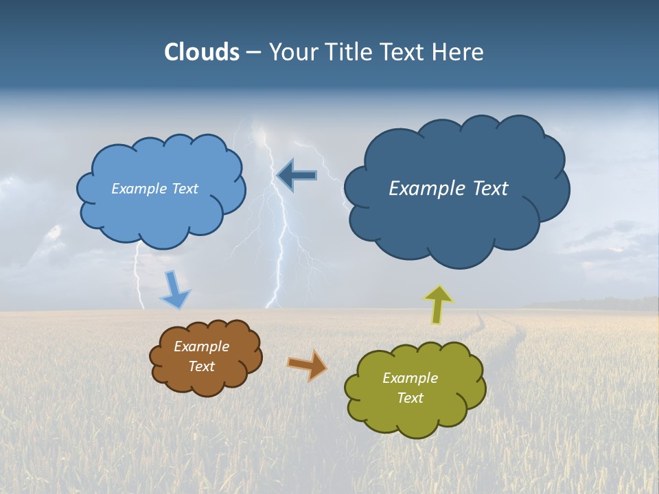 A Large Field With A Lightning Bolt In The Sky PowerPoint Template