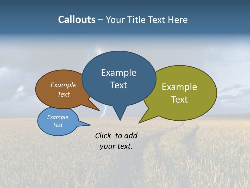 A Large Field With A Lightning Bolt In The Sky PowerPoint Template