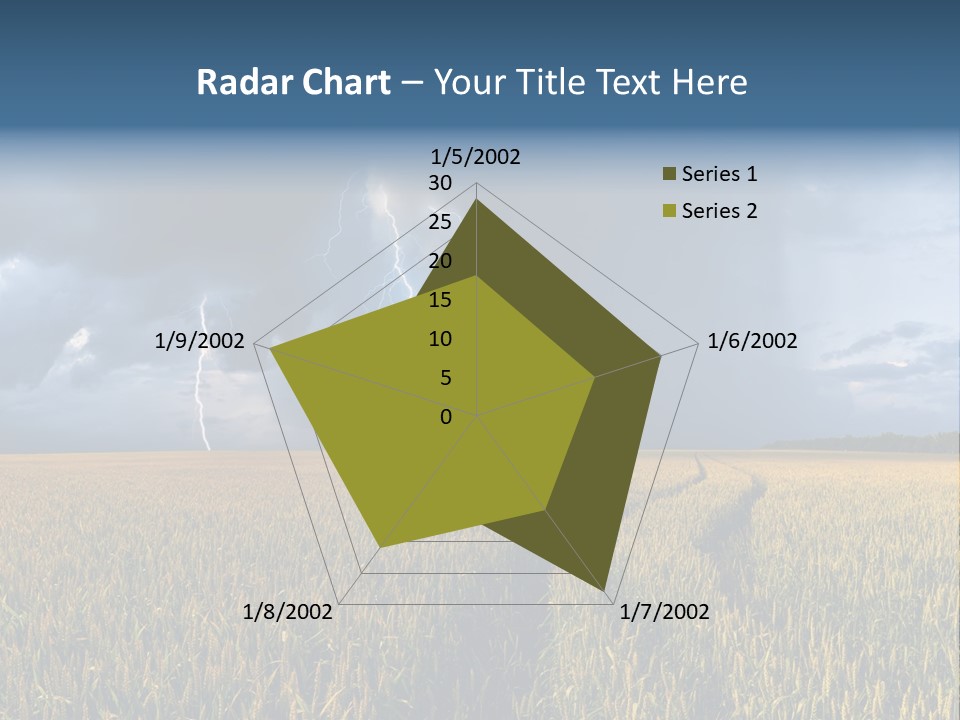 A Large Field With A Lightning Bolt In The Sky PowerPoint Template