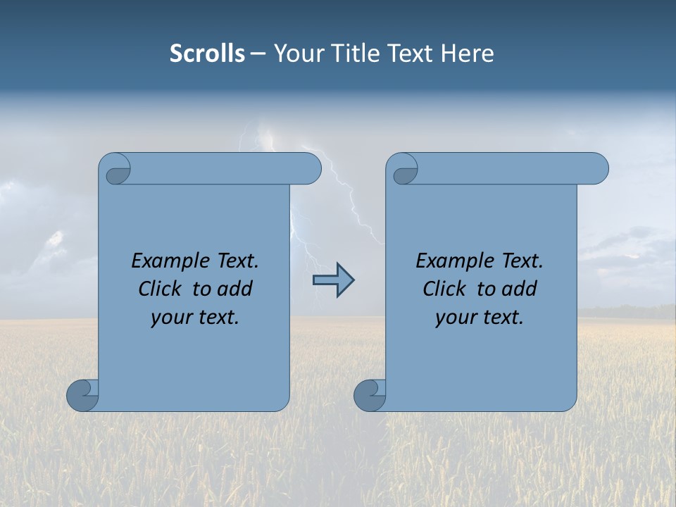 A Large Field With A Lightning Bolt In The Sky PowerPoint Template